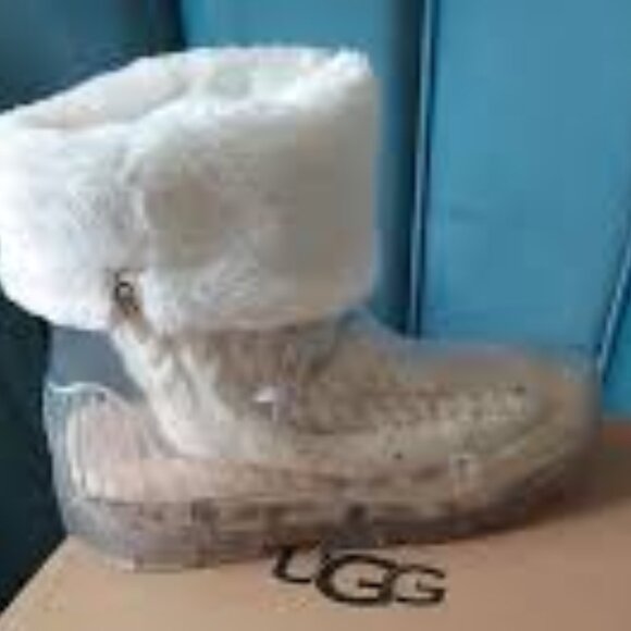 new UGG Clear Rain Boots removable lining sock Branded Platform Drizlita 6S3 - Picture 12 of 16